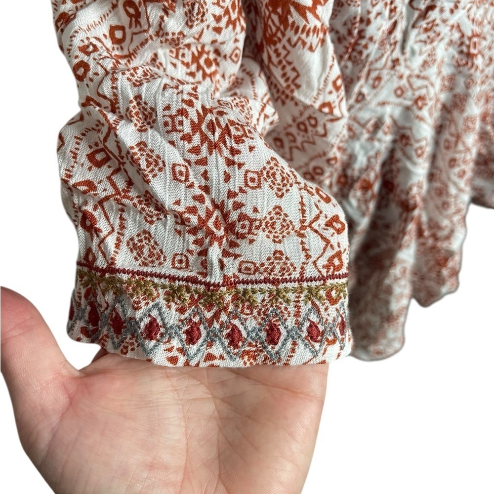Savanna Jane Bohemian Floral Embroidered Peasant Blouse Size L NWT - Picture 5 of 7